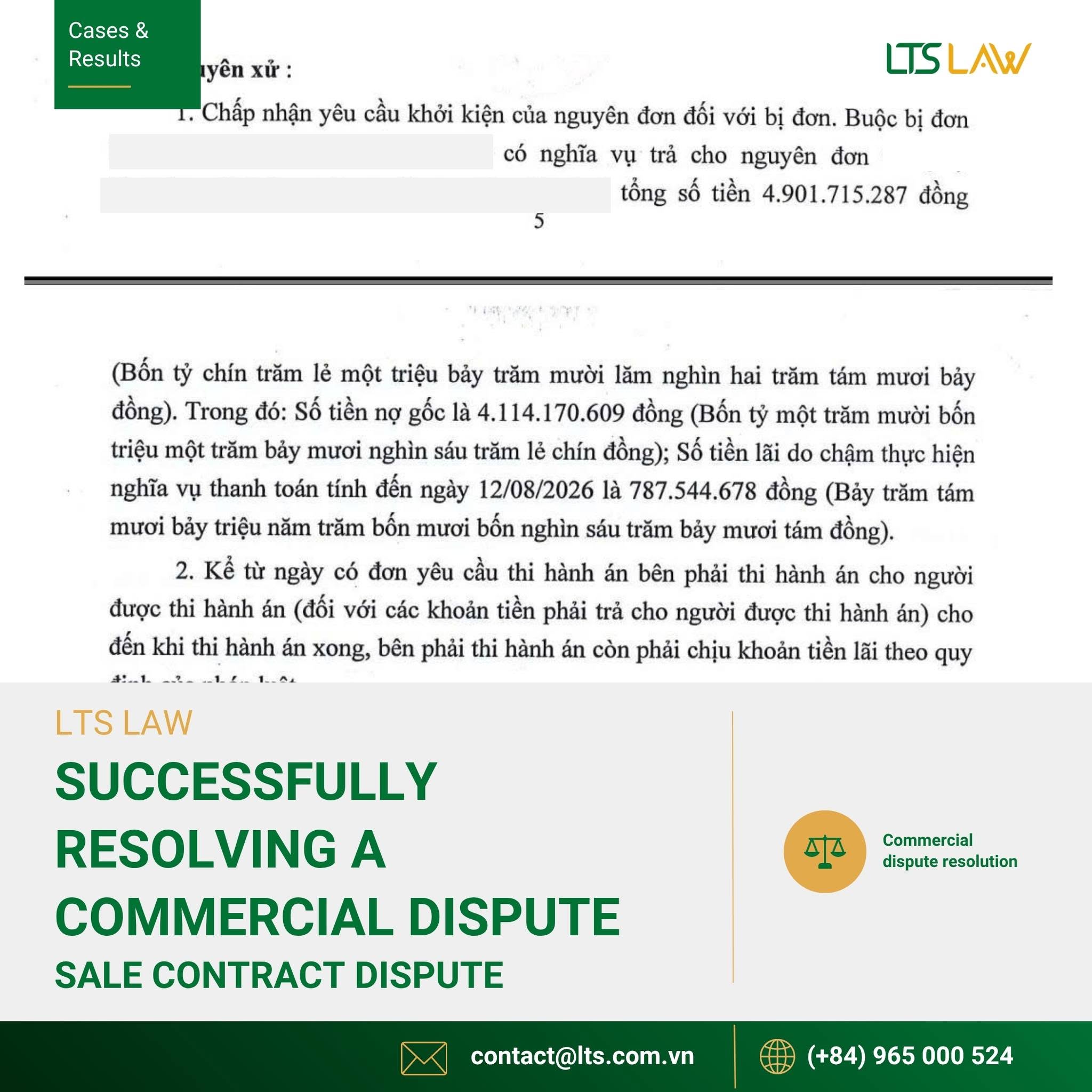 International Sale of Goods Dispute in Vietnam | LTS LAW